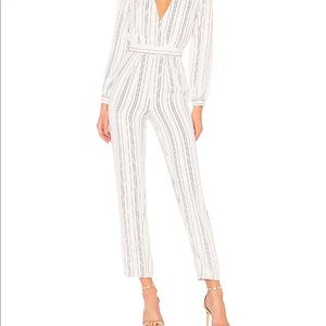 Jumpsuit in white pinstripes